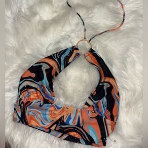 White Fox Multicolor Swirl Halter Top (Size S)